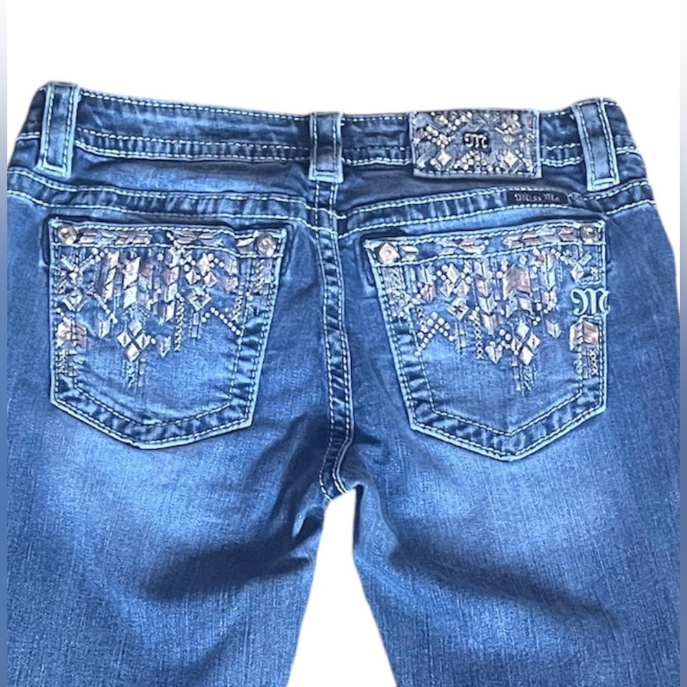 MISS ME Signature Ankle Skinny Embellished Mid-Rise Jeans Sz 28 Inseam 25 JP8493